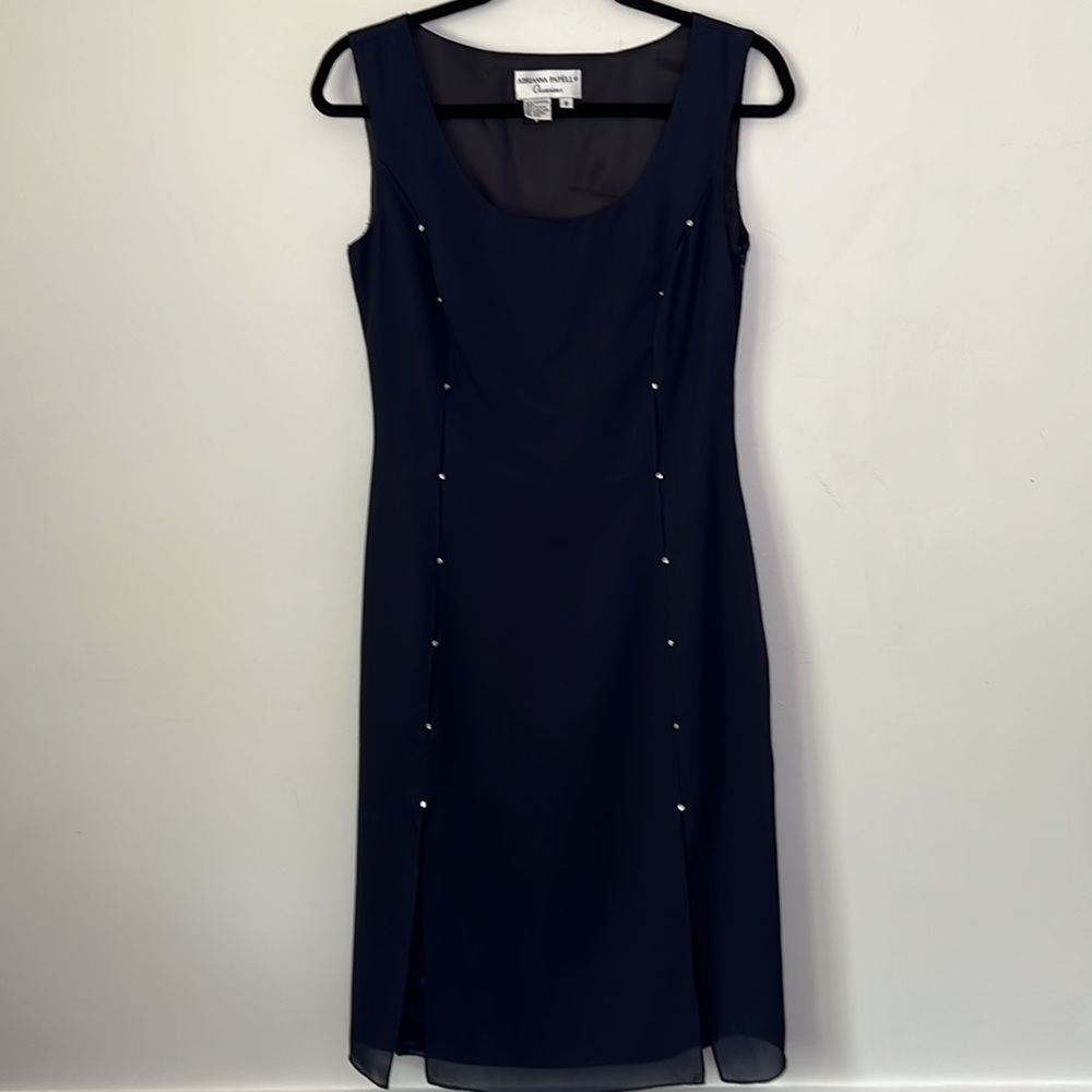 Adrianna Papell Navy jeweled Dress